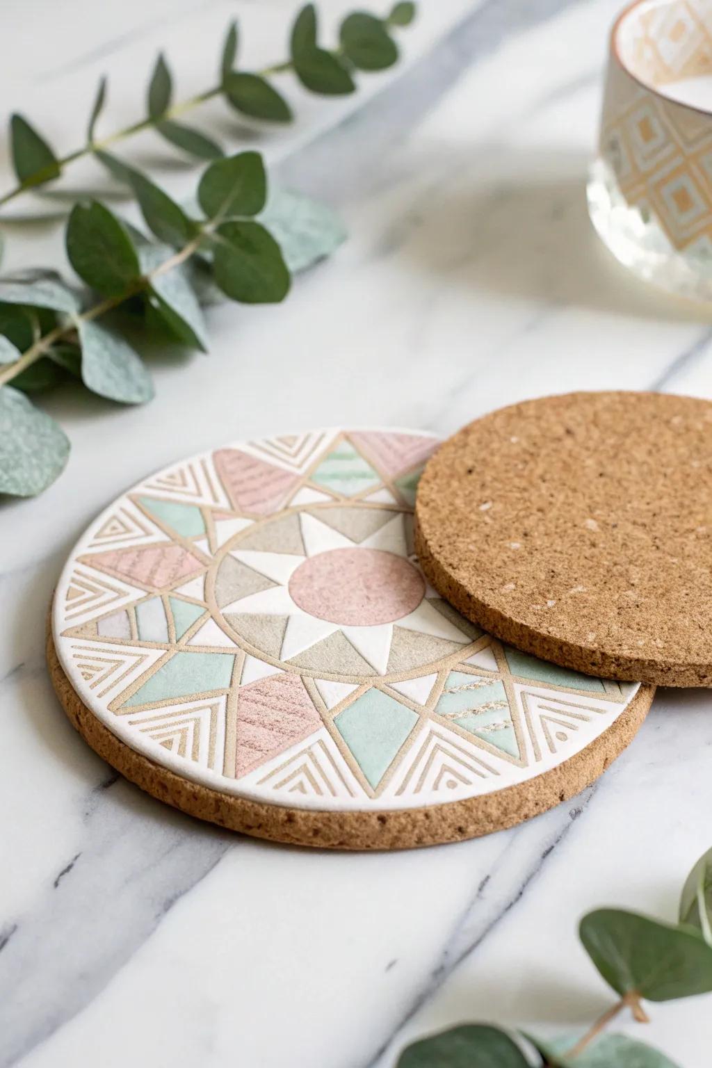 Improve your coffee table's look with personalized cortex coasters that harmonize simplicity with sophistication.