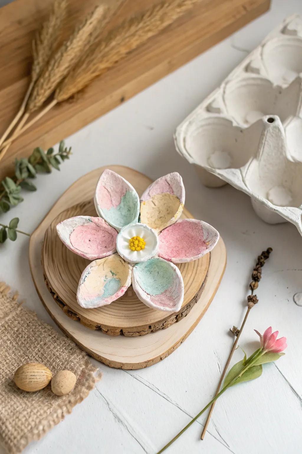 Redesign egg boxes into enduring blossoms through this delightful crafting undertaking!