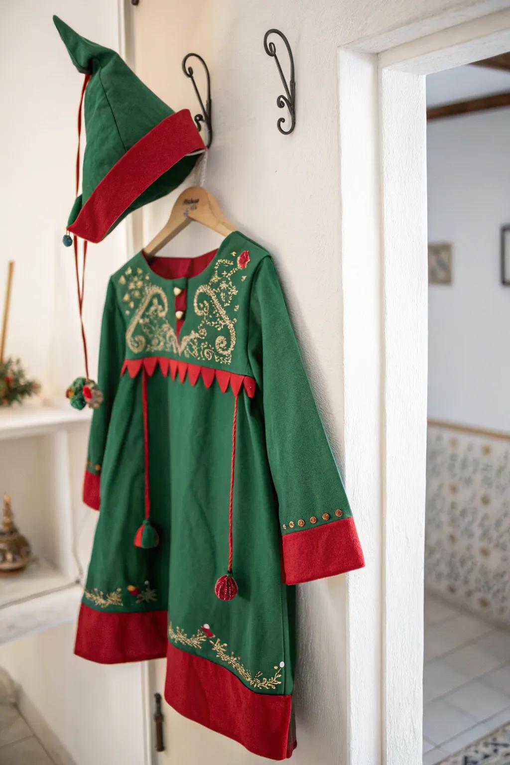 Embrace the Yuletide spirit with a dash of Nordic allure through this captivating elf attire.