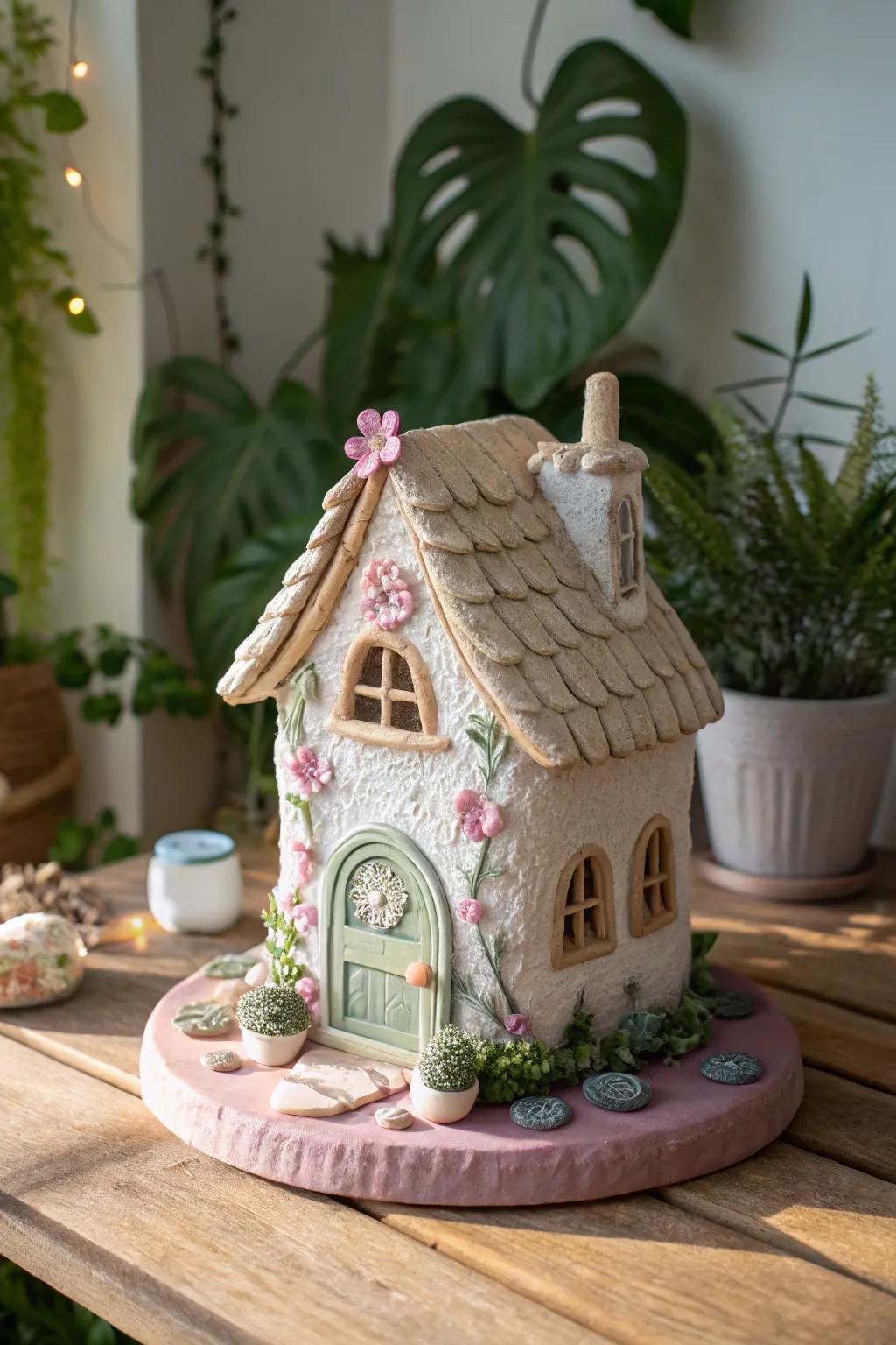 Introduce a magical element to your residence with these handcrafted dwarfish habitats. #ClayArt #ScandinavianBoho