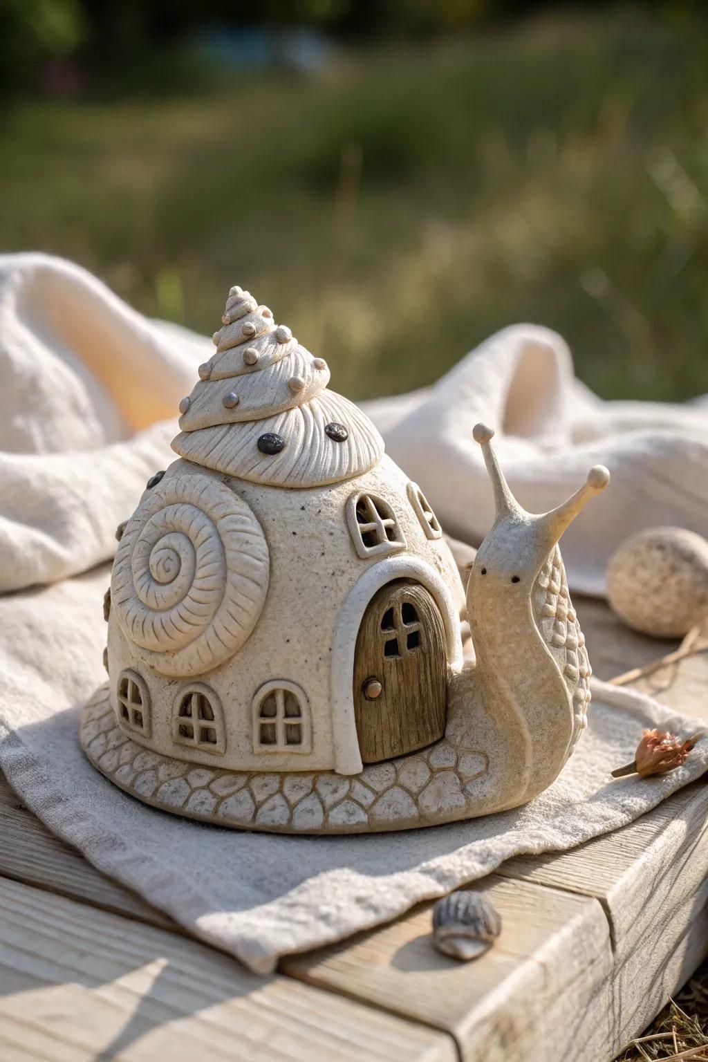 Infuse whimsy into your area with this captivating whimsical snail figure, where simplicity converges with fairytale enchantment.