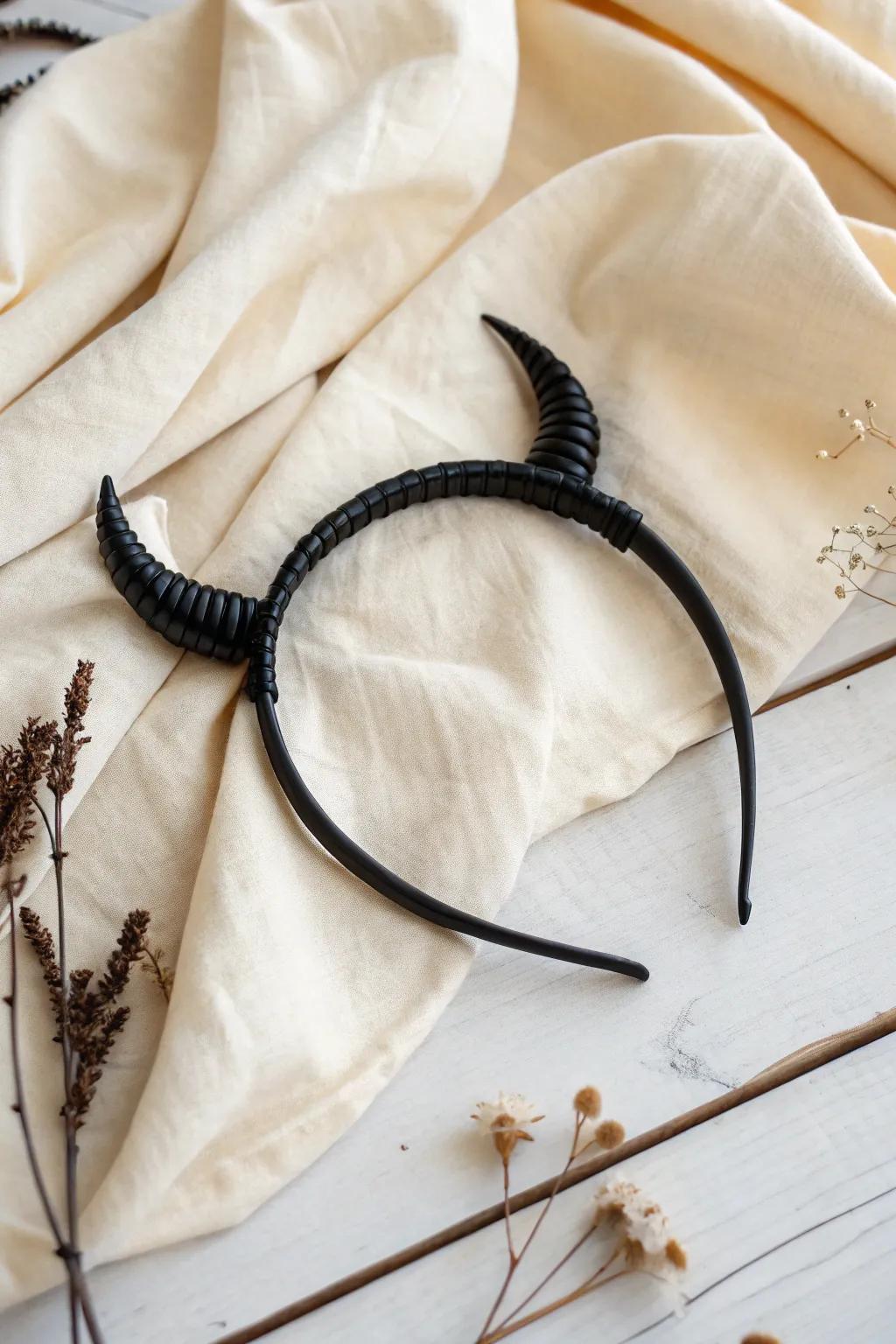 Reveal your innate sorceress with this sophisticated DIY horned headpiece, perfect for a subtle yet impactful flourish.