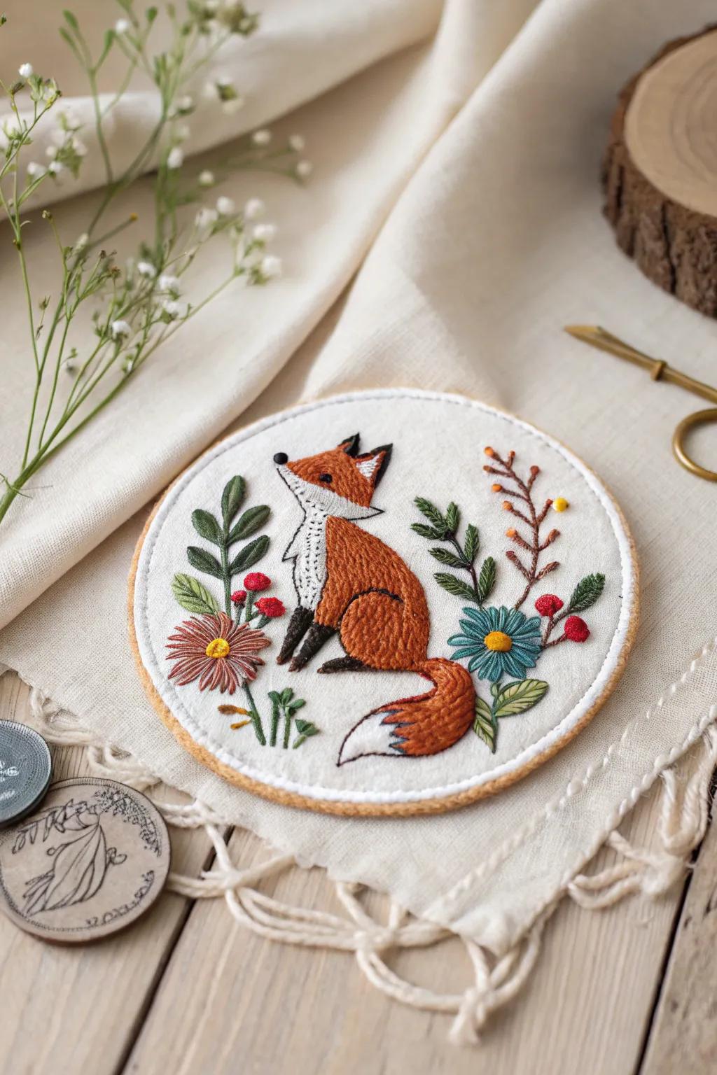 Inject a dash of lightheartedness into your style using captivating animal embroidery emblems.