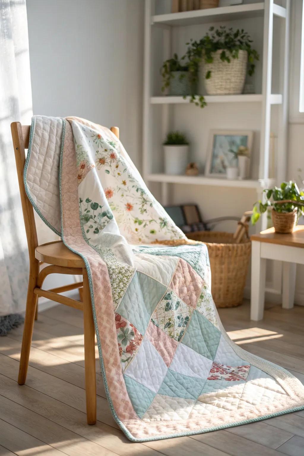 Enter serenity with this Meadow Trail Quilt, where simplicity embraces natural elegance.