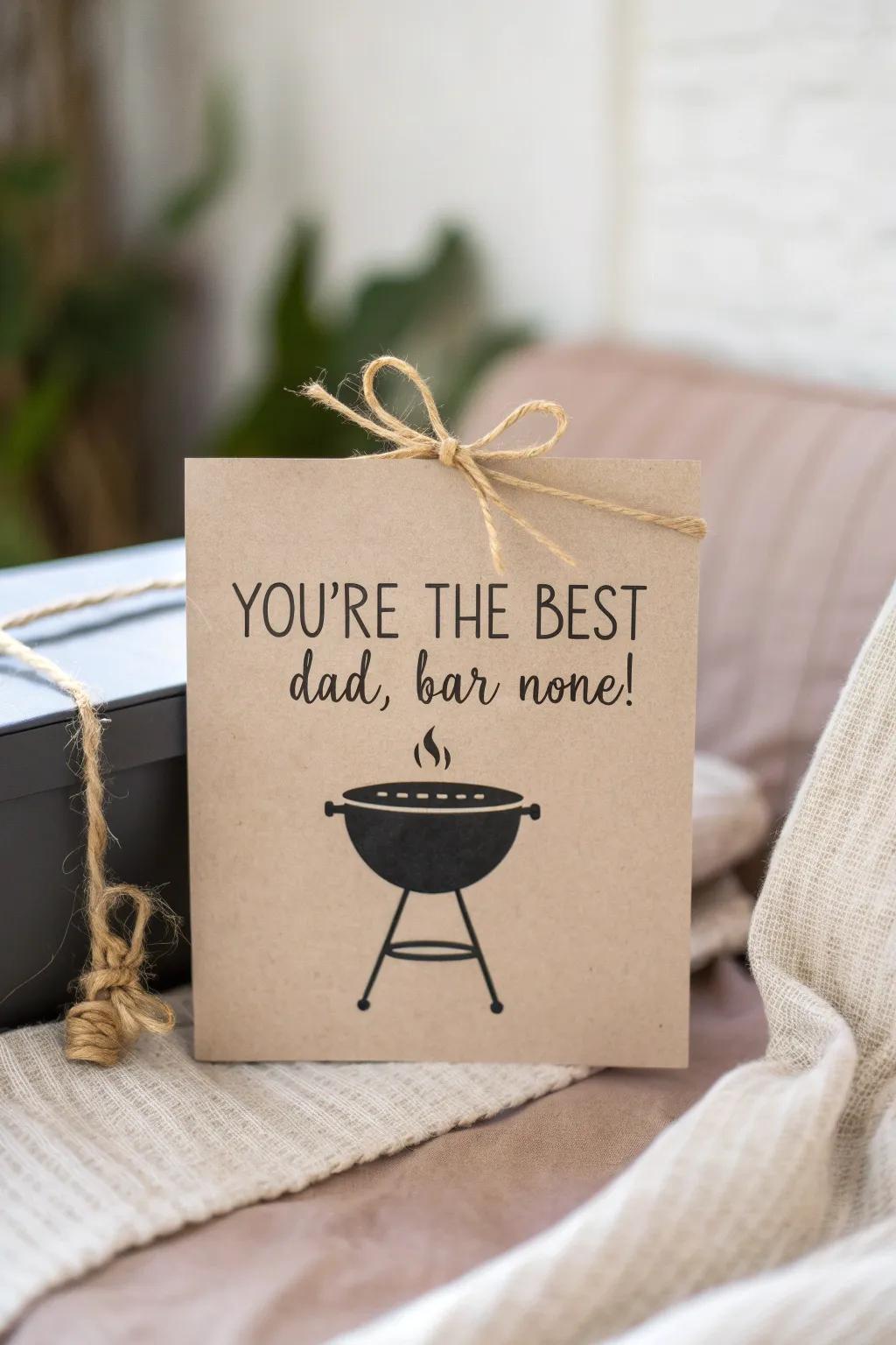Celebrate Father's Day with a hint of minimalist allure and a spirited twist – the quintessential DIY card for the grill aficionado in your life.