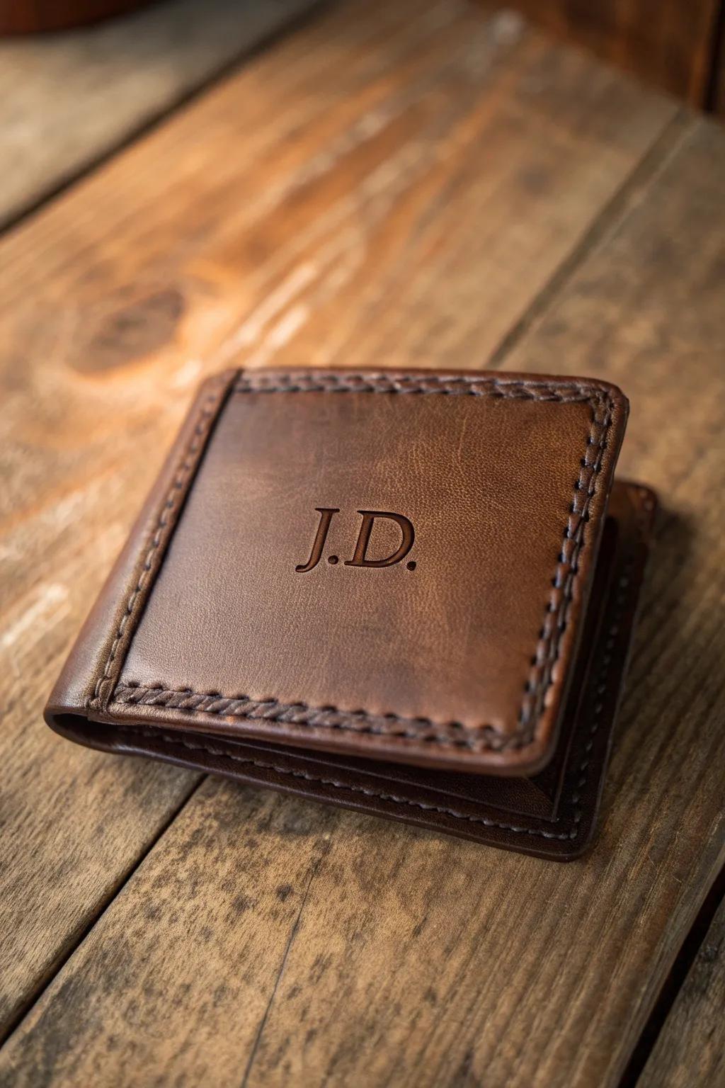 Celebrate Father's Day with a bespoke touch—an etched hide wallet that resonates deeply.