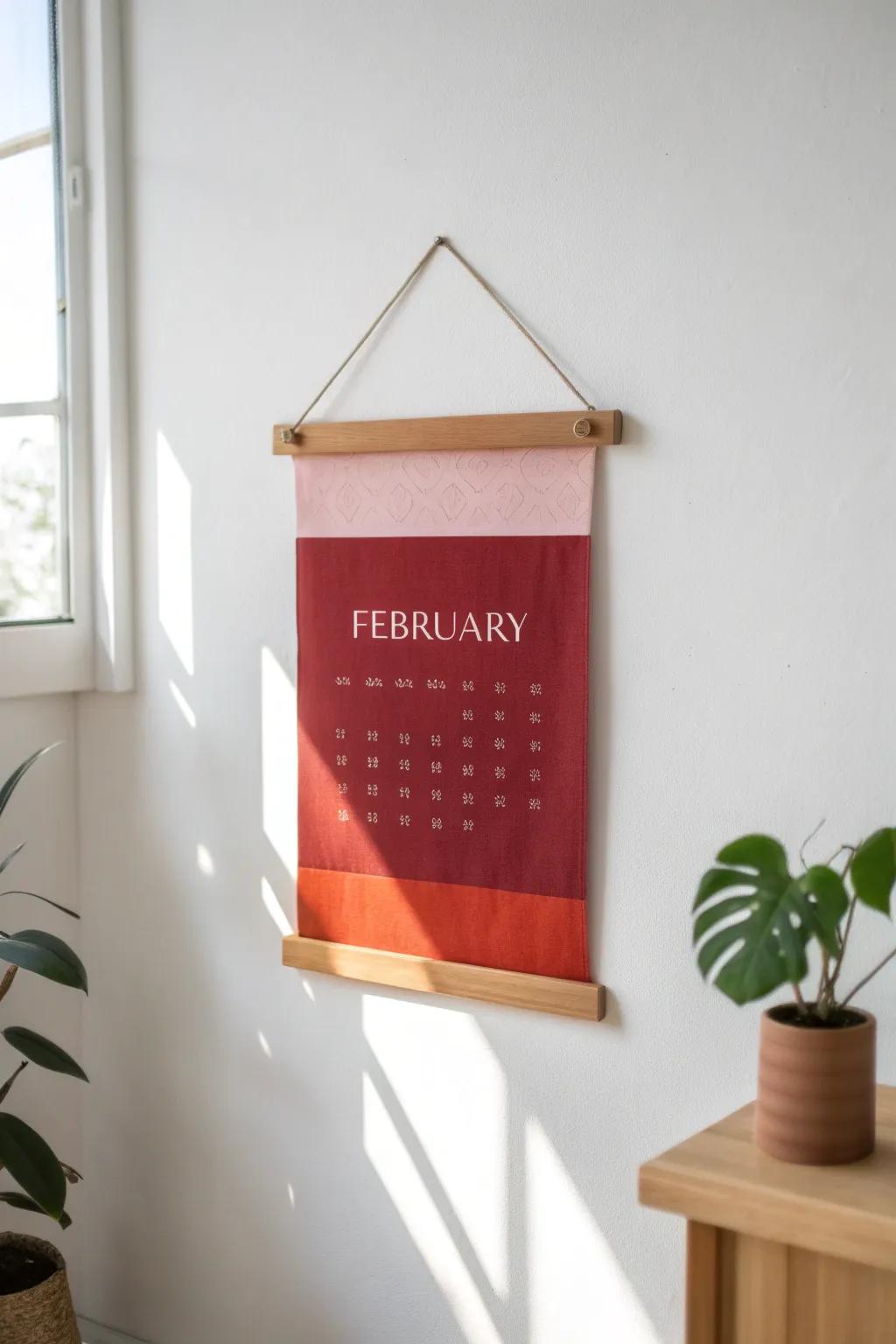 Embrace February's glow through a minimalist calendar design that inspires creativity.