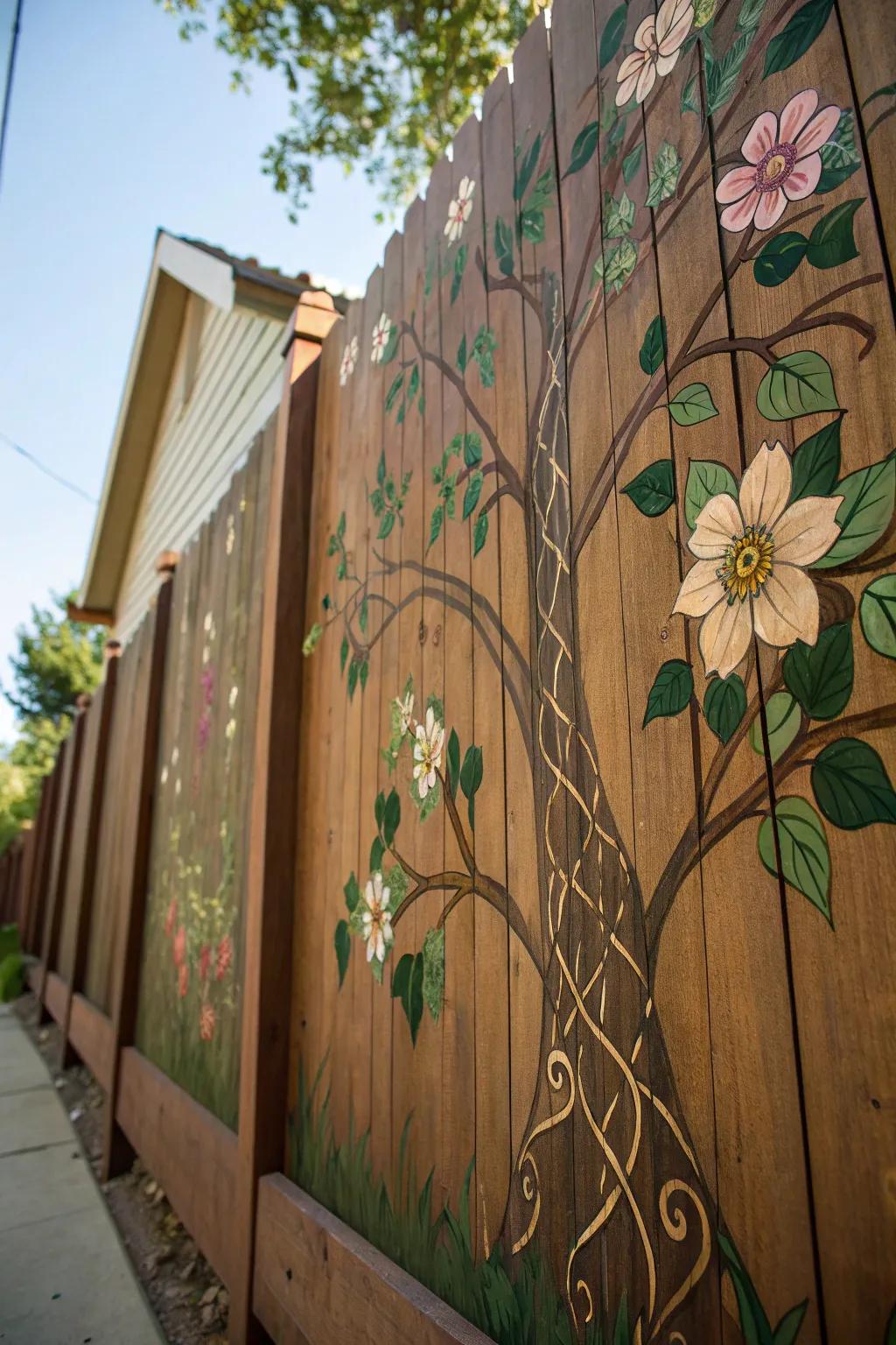 Breathe life into your fence with nature-inspired artwork.