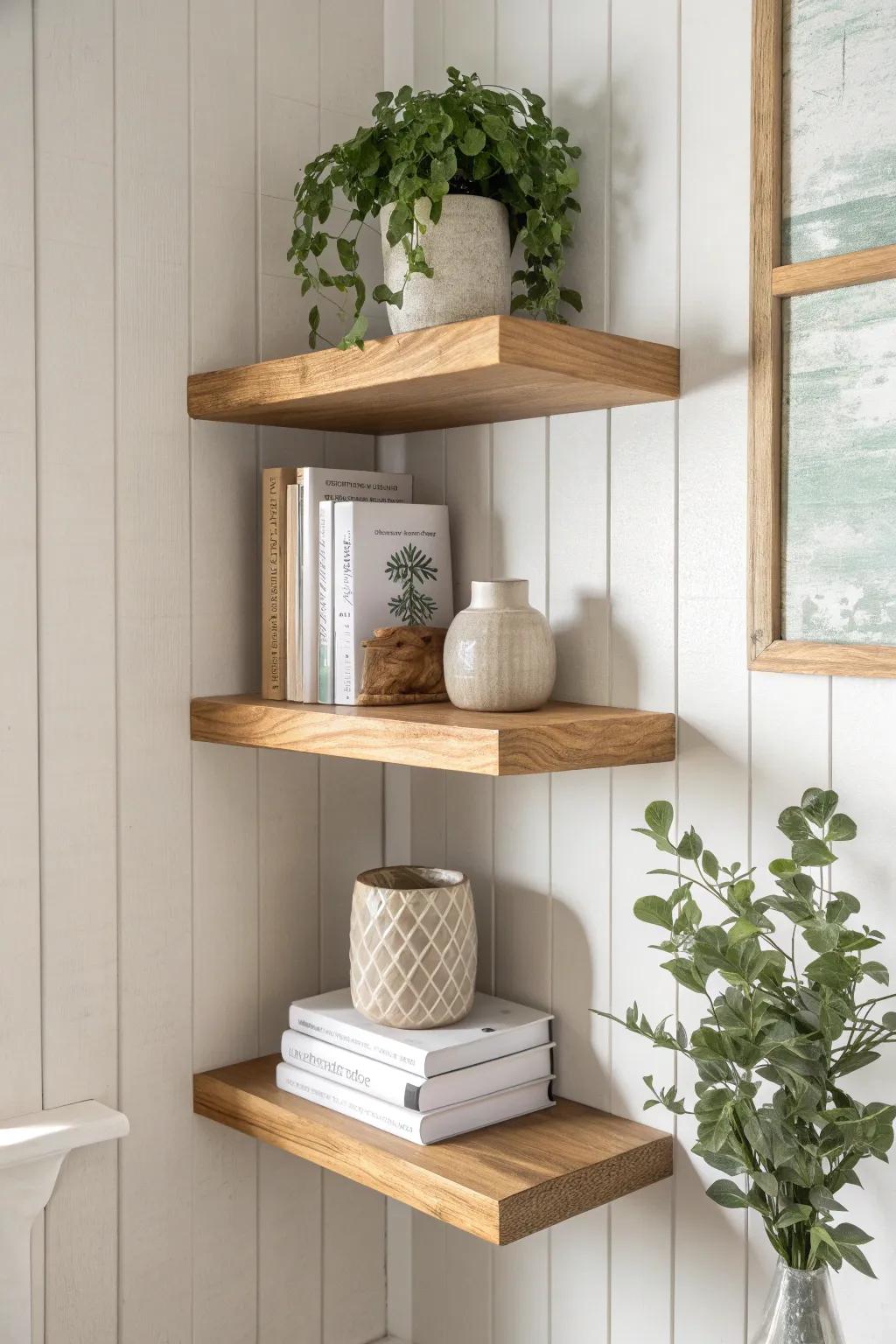 Redesign neglected corners into inviting, stylish havens with refined aerial racks. 🌿📚✨