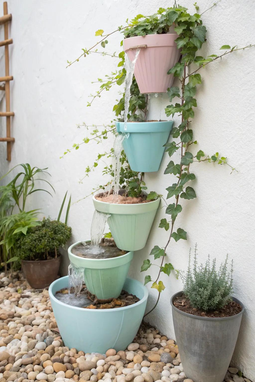 Revitalize your area with a vertical garden fountain, injecting vibrancy and serenity into any corner.