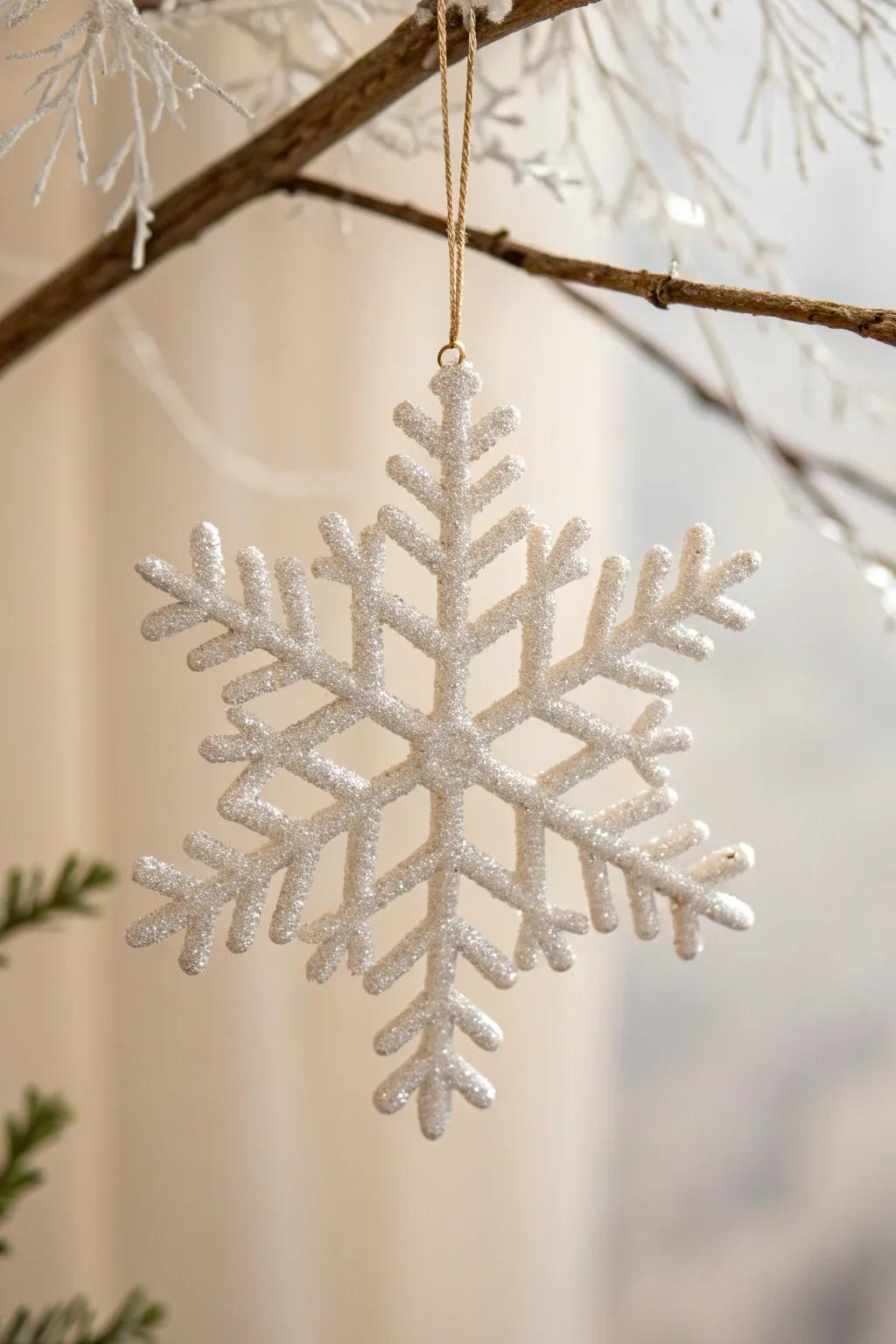 Incorporate a hint of shimmering grace to your decor with a self-made radiant sparkling snowflake.