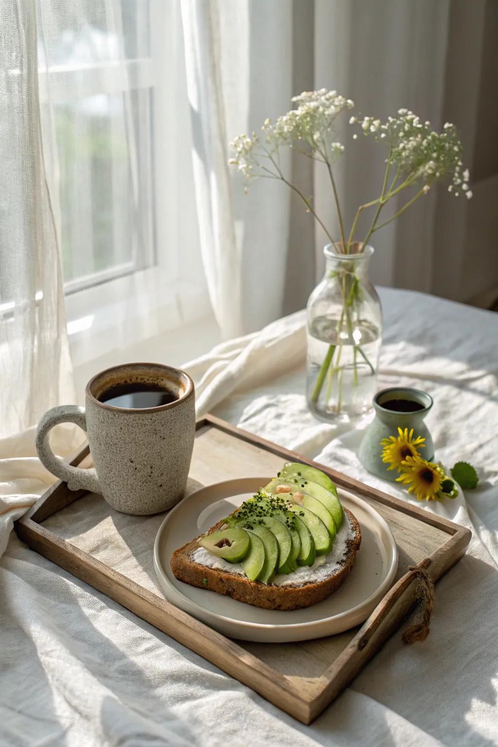 Begin Mother’s Day with simplicity and affection: breakfast in bed complemented by natural elegance.