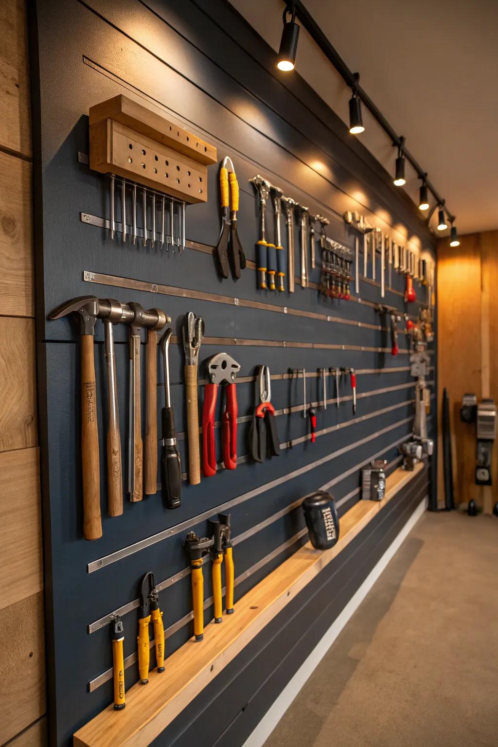 Make the most of your garage! Switch from clutter to a craftsmanship focused space with perfectly organized slatwalls.