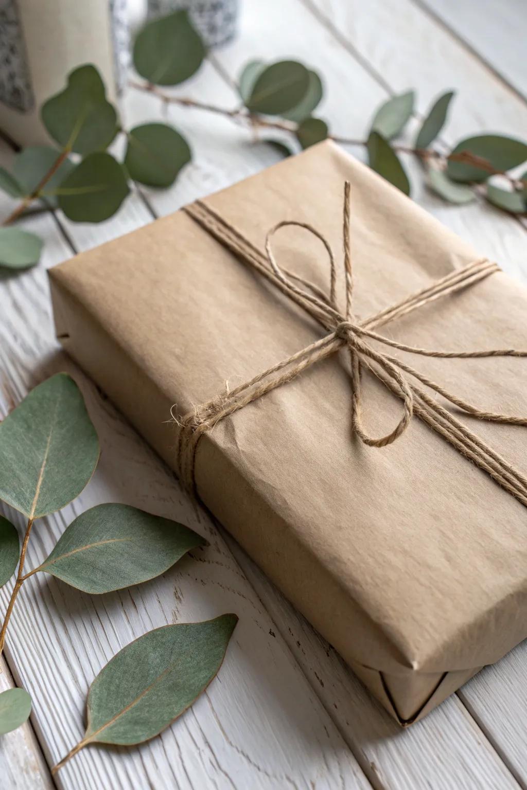 Encapsulate your gifts in simple charm with unadorned paper and string for a dash of handcrafted beauty.