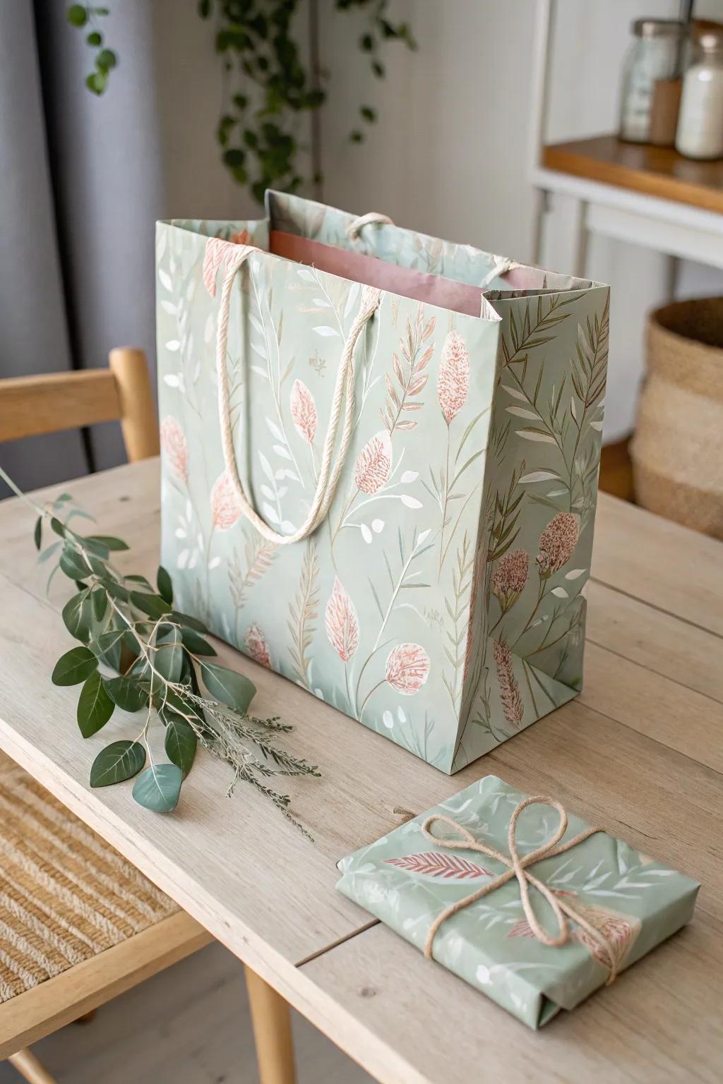 Construct your own graceful gift pouch from gift wrap—effortlessness and flair converged in a bespoke presentation!