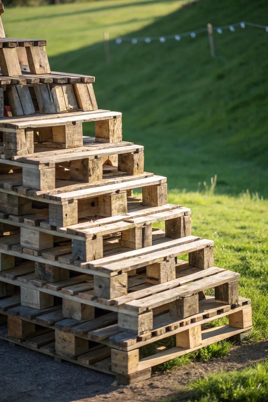 Boost your goat's playtime using this handmade deck jungle gym!