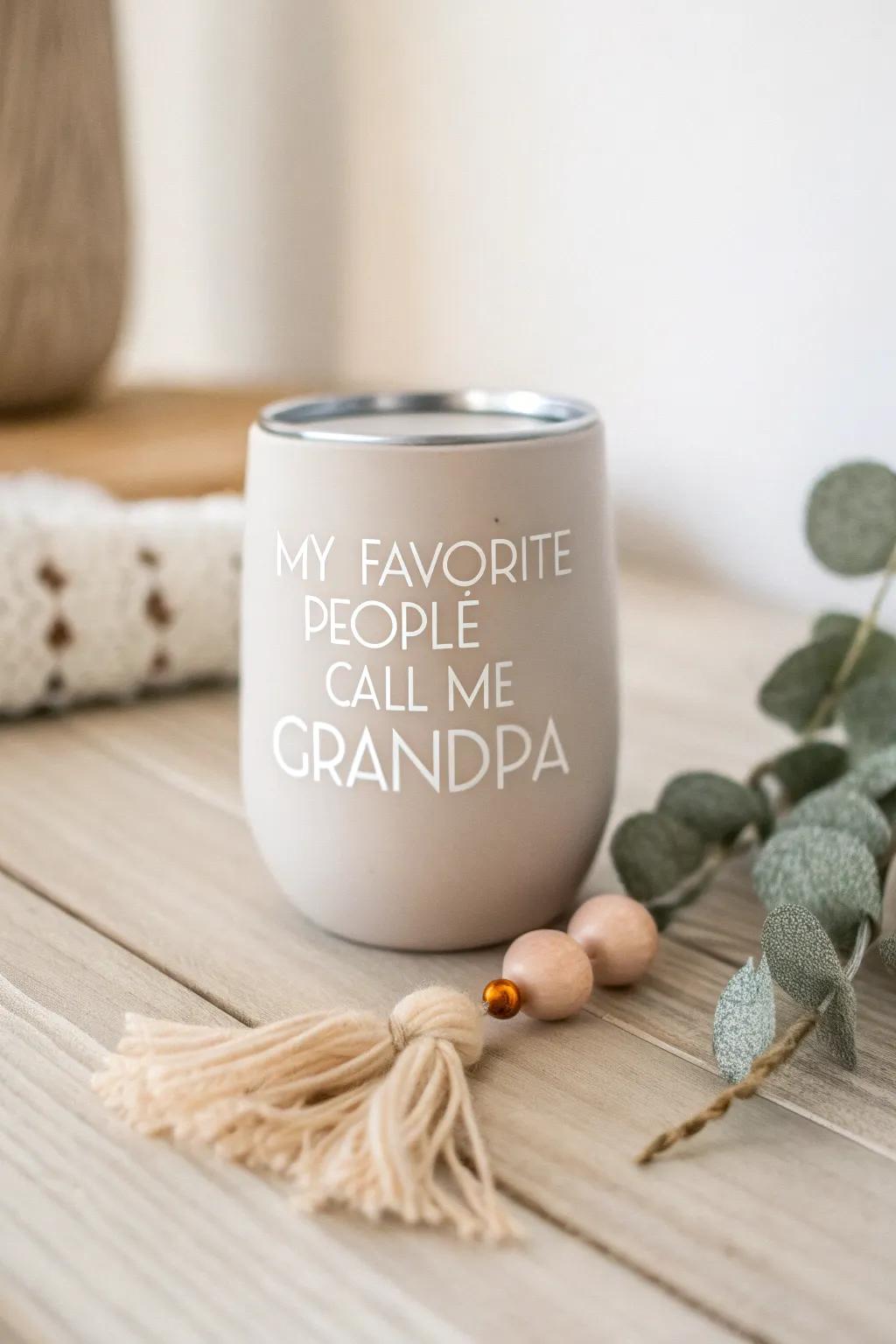 Sip with delight: A mug that honors Grandpa's unique position with understated elegance.