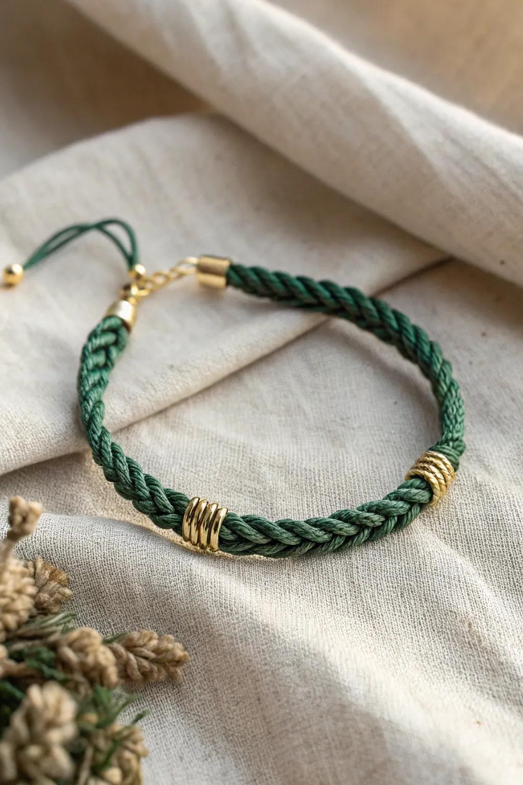 Enhance your fashion quotient with a chic verdant twine bracelet—appropriate for every event!
