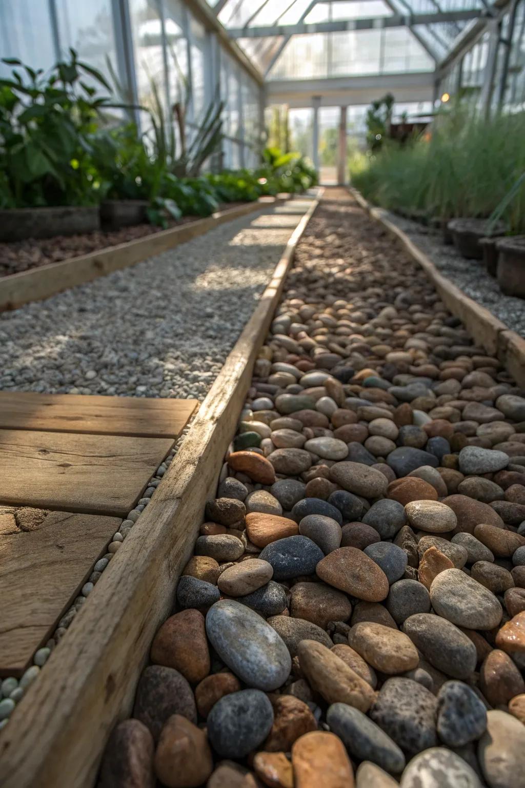Engineered for Perfection: Savor the fusion of utility and flair with this skillfully arranged grit route in your greenhouse.