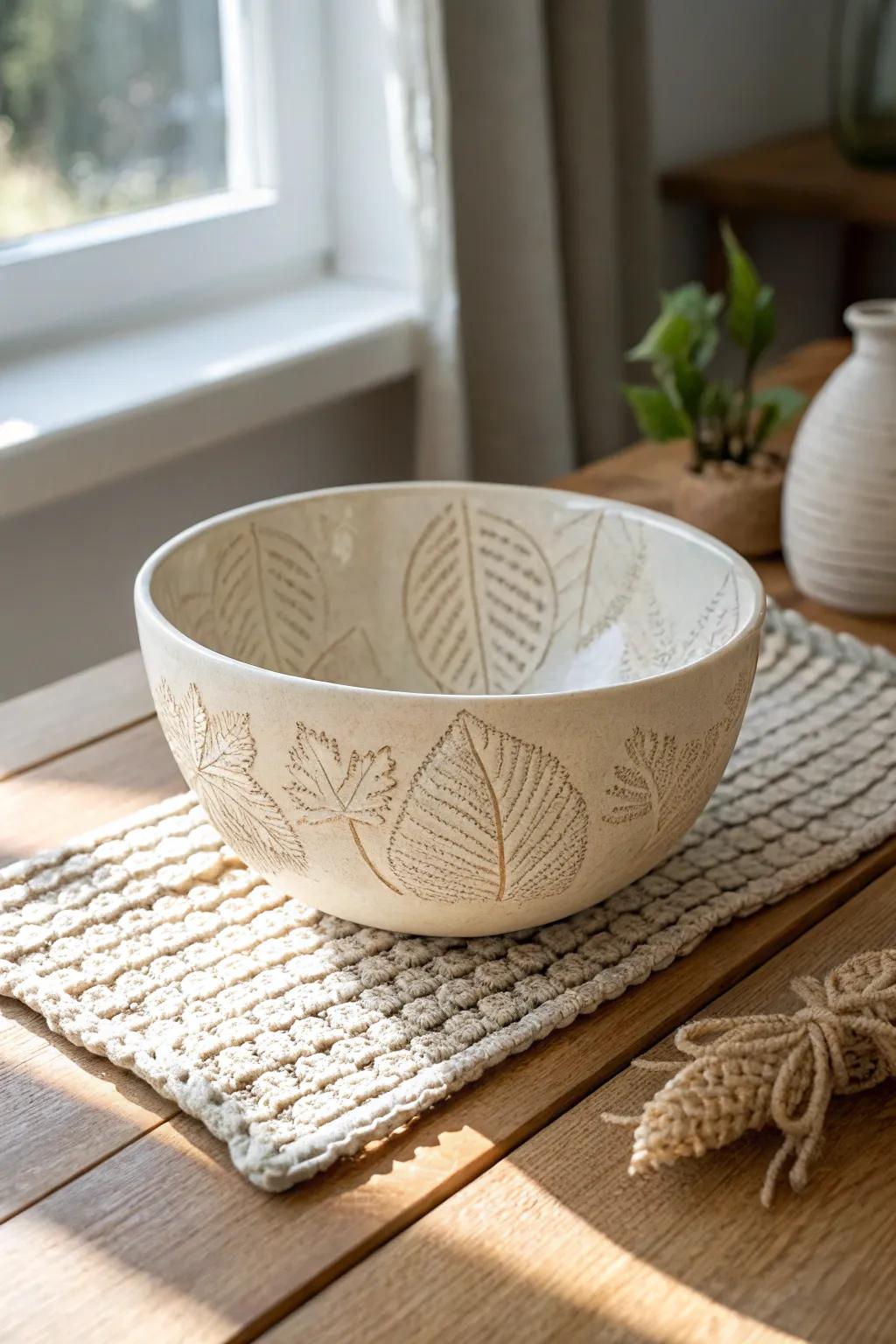 Embrace the artistry of texture with this artisanal bowl, where the essence of nature harmonizes with boundless creativity.