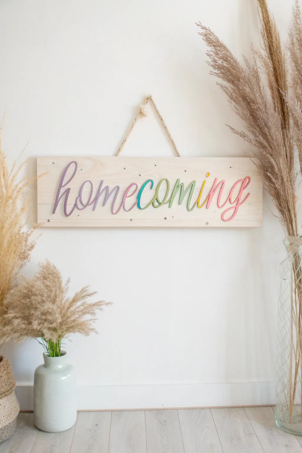 Bestow a personal touch upon your homecoming with an exquisitely crafted sign bearing their name, a true expression of affection.