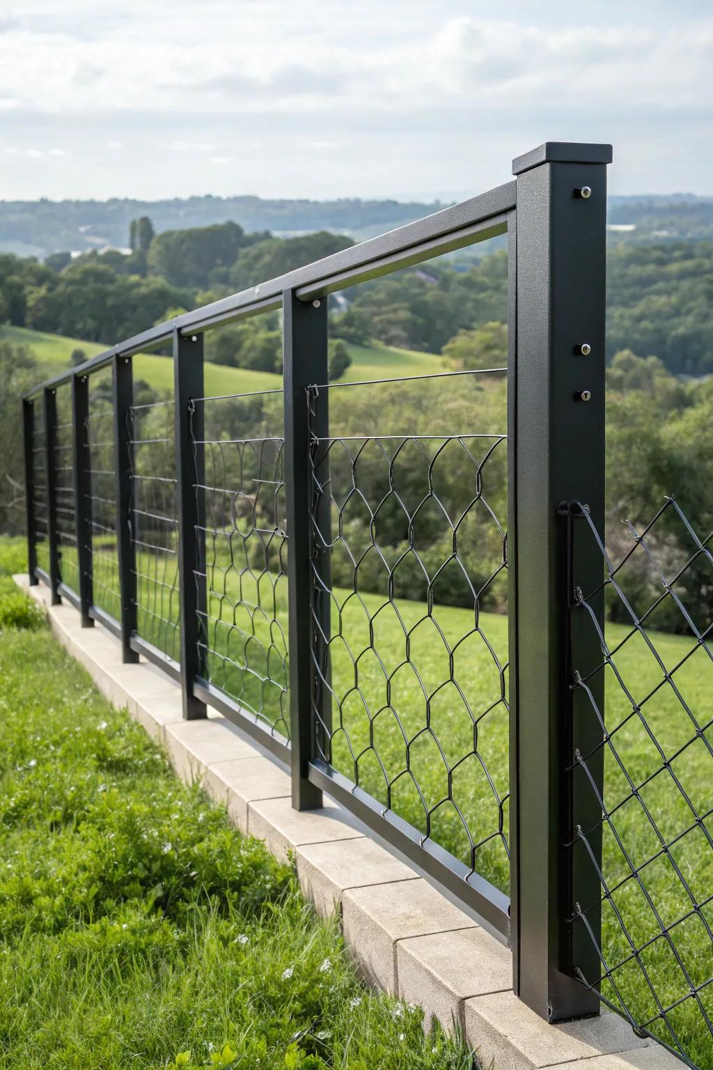 A hint of contemporary sophistication: the pinnacle of minimalist fencing artistry.