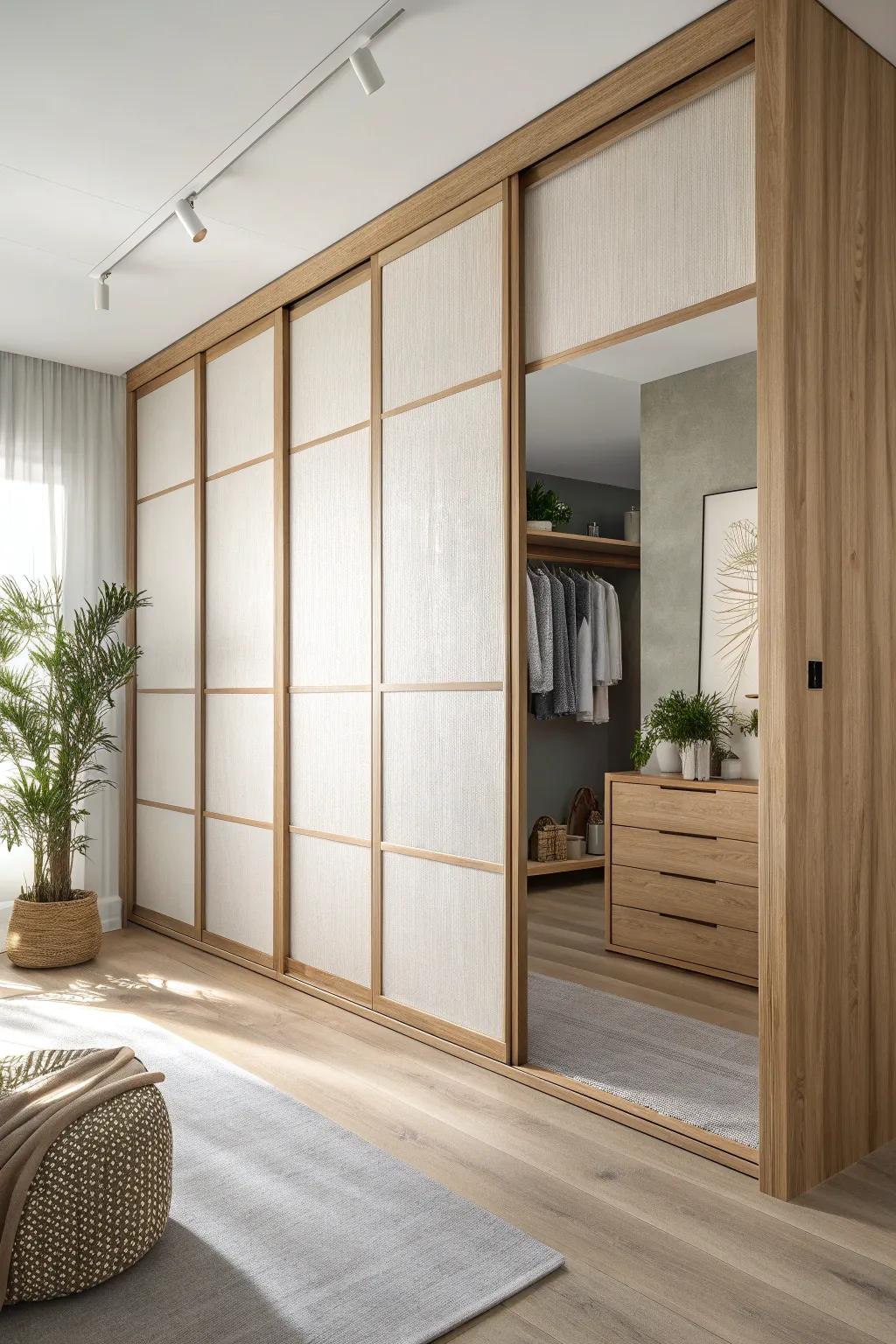 Transform your area with graceful horizontal features for a stylish, up-to-date closet remedy.