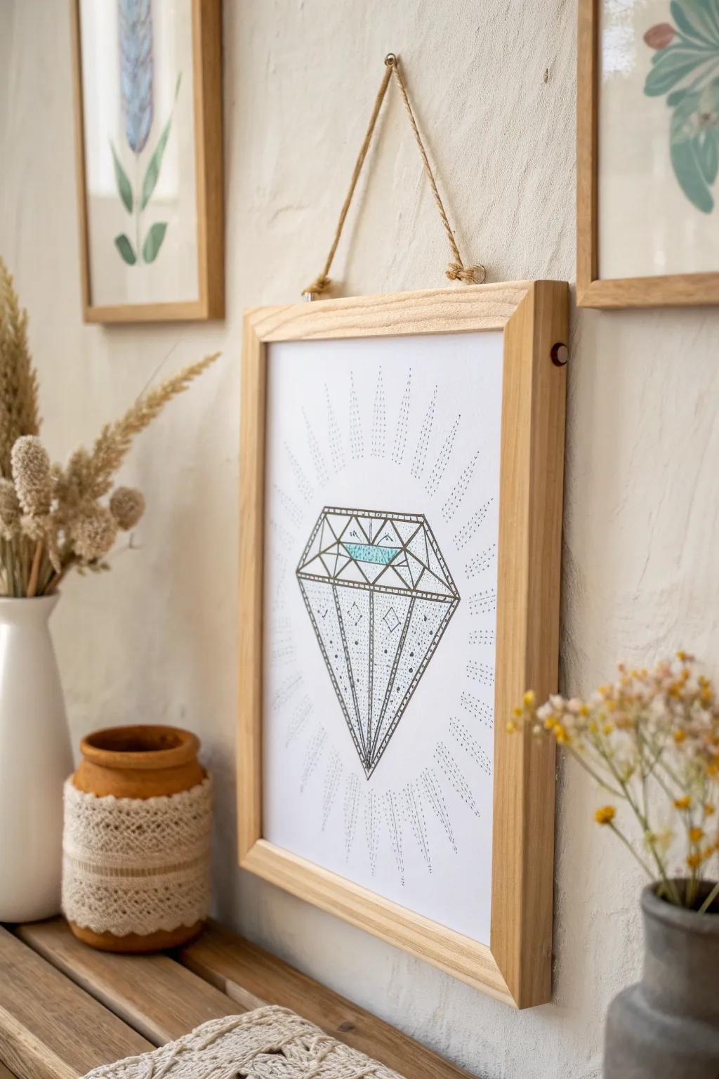 Showcase your sparkle creation with a see-through border for a striking minimalist display.