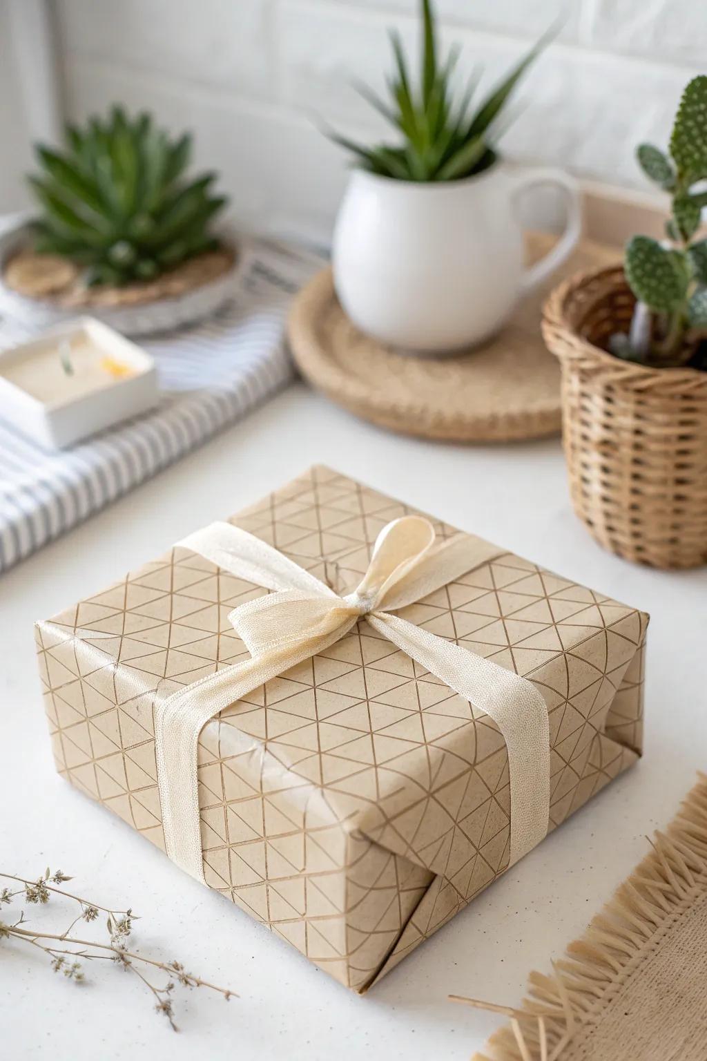 Perfect the skill of slanted wrapping and boost your gift-giving strategy with refined simplicity.