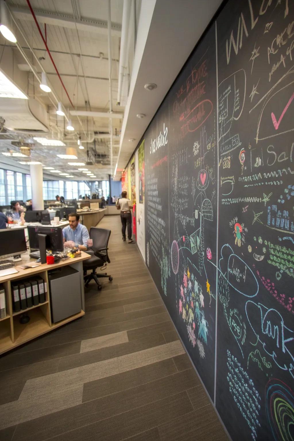 Idea board walls inspire creativity and collaboration.