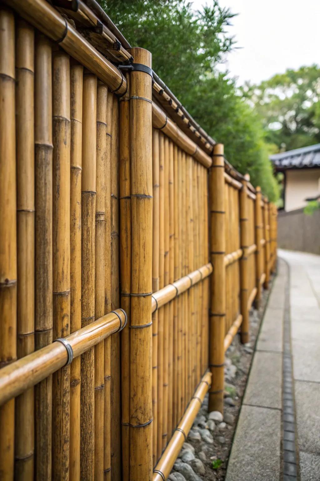 Appreciate calmness with a cane barricade, an impeccable fusion of the natural world and artisanal skill.