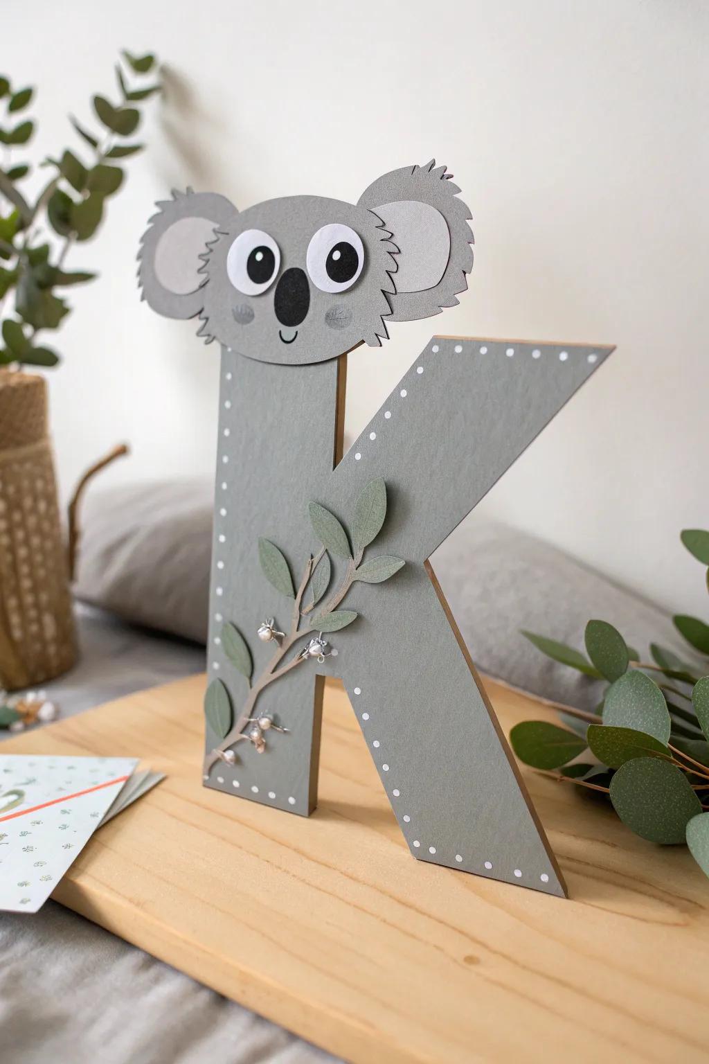Crafting joy: Transform the letter 'K' into a charming koala puppet!
