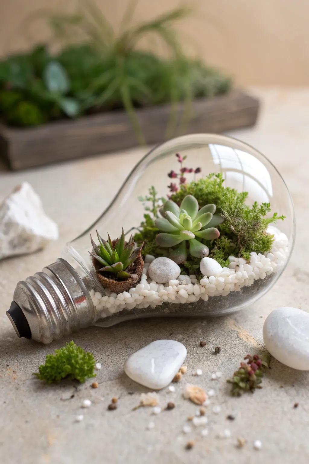 Usher in nature’s tranquility with a charming micro-garden bulb—where simplicity converges with the allure of nature.
