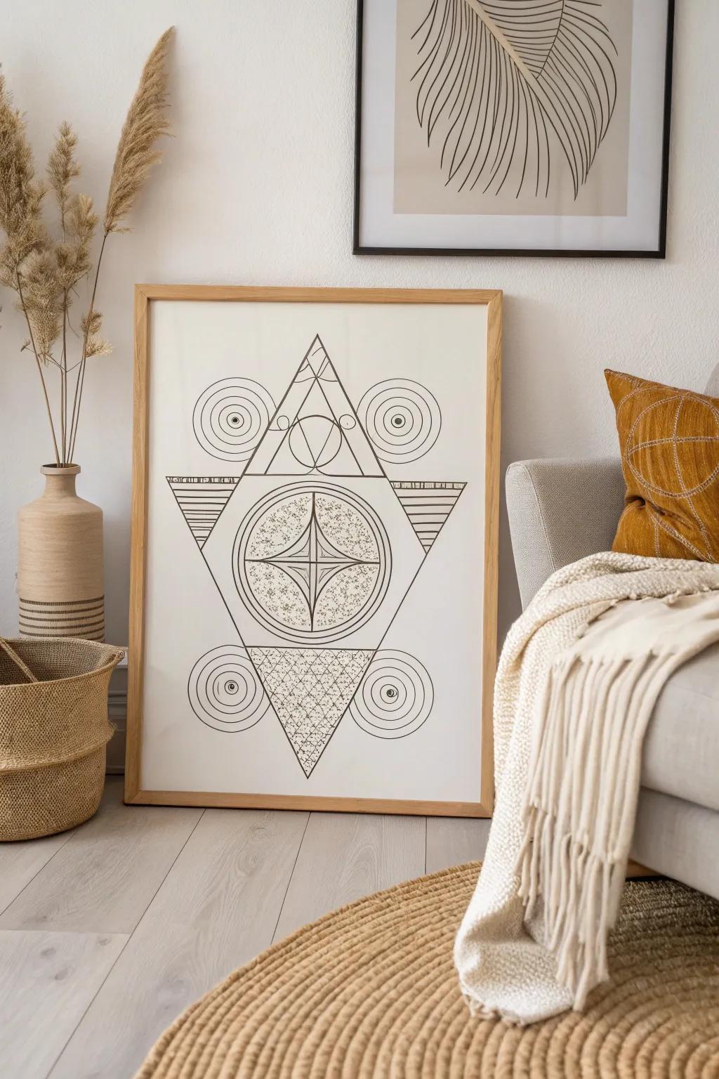 Embrace simplicity with abstract geometric elegance. Perfect for minimalist interiors.