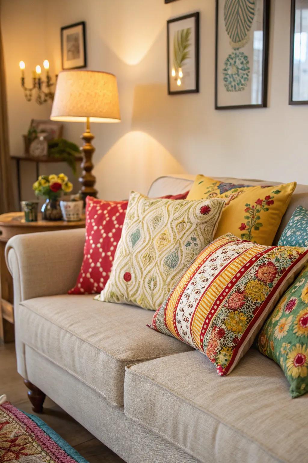 Handcrafted throw pillow wraps can effortlessly refresh your living area.