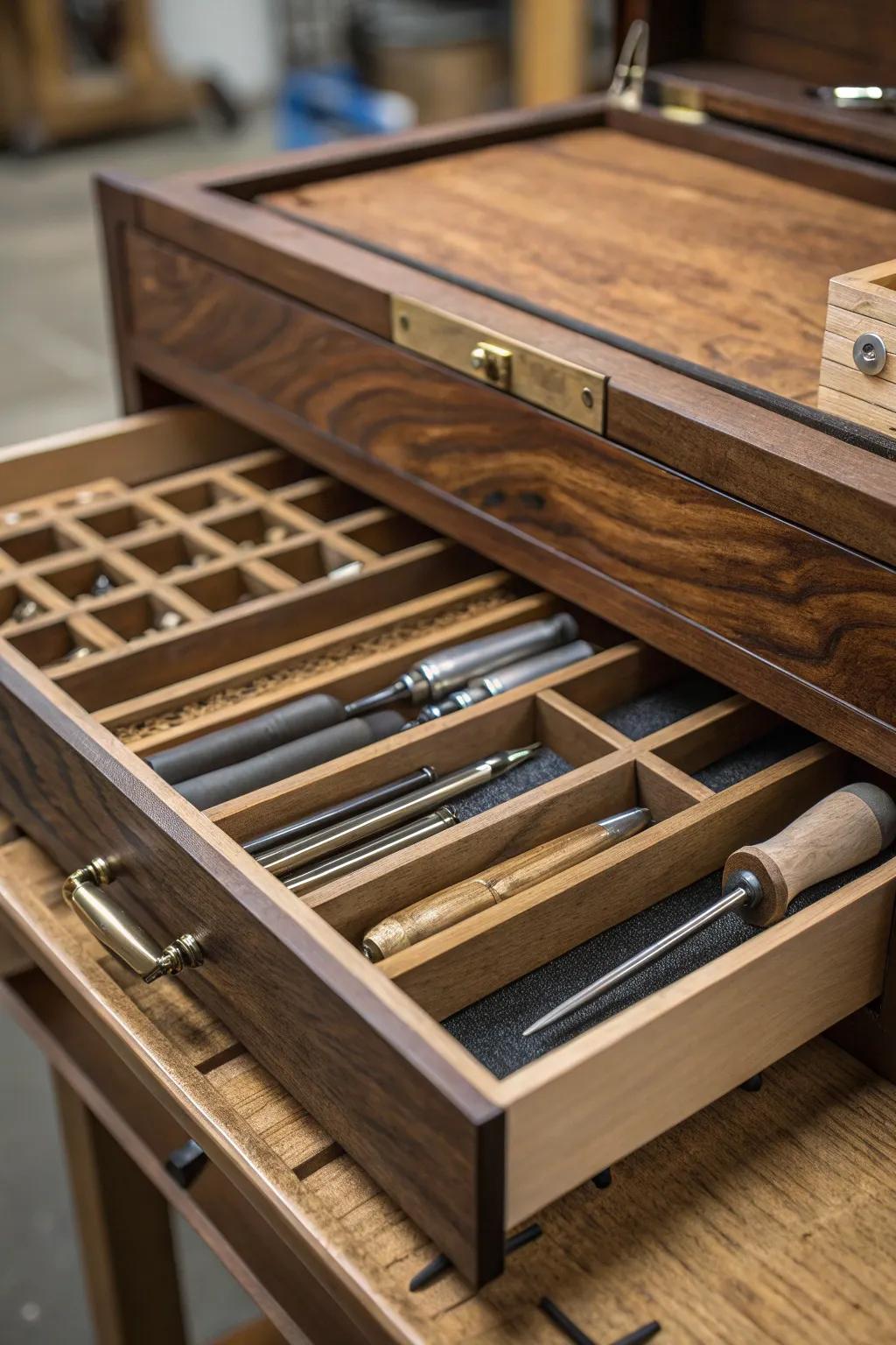 Bring artistry and functionality together in your workshop with custom-made storage solutions.
