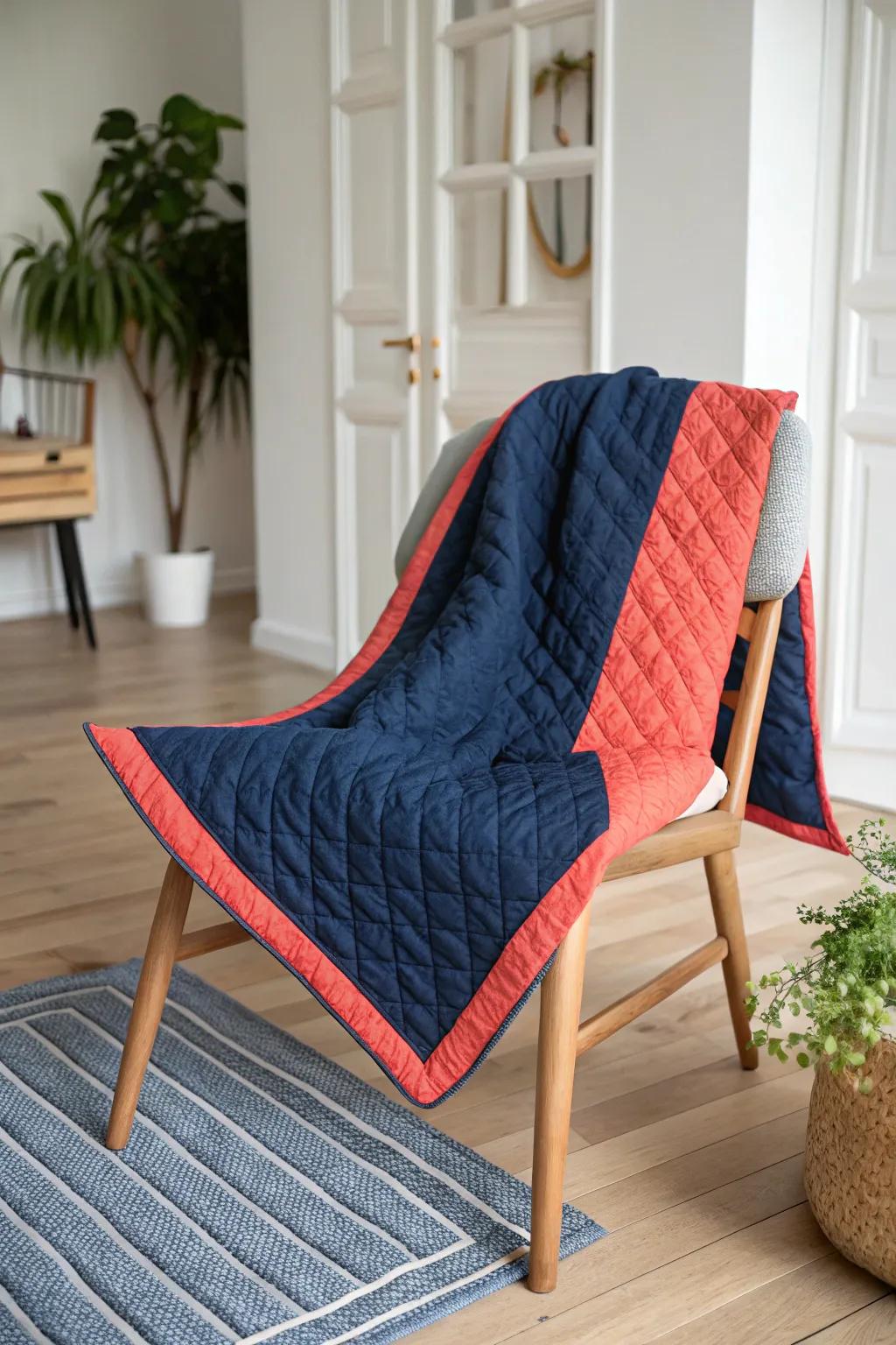 Embrace vivid shades for a breathtaking quilt border, transforming your space with a touch of chromatic enchantment.