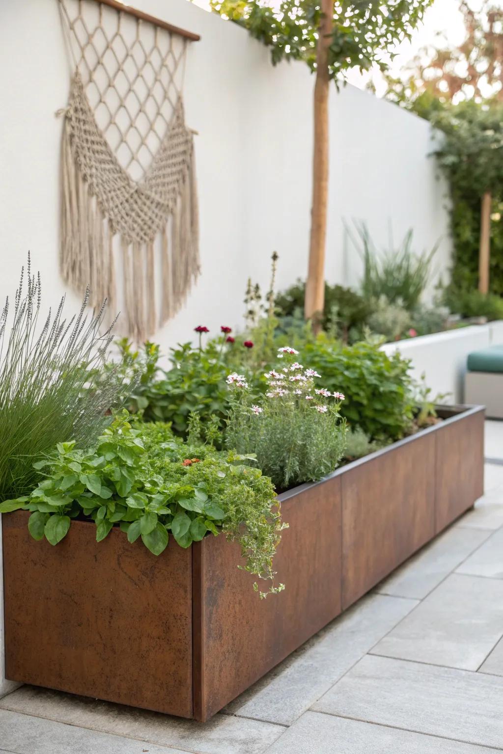 Enhance your garden with the urbane sophistication of weathered steel.