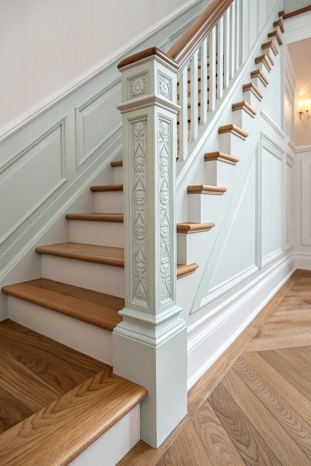 Highlighting your staircase with grace: Bold trim and edging create a stylish atmosphere.