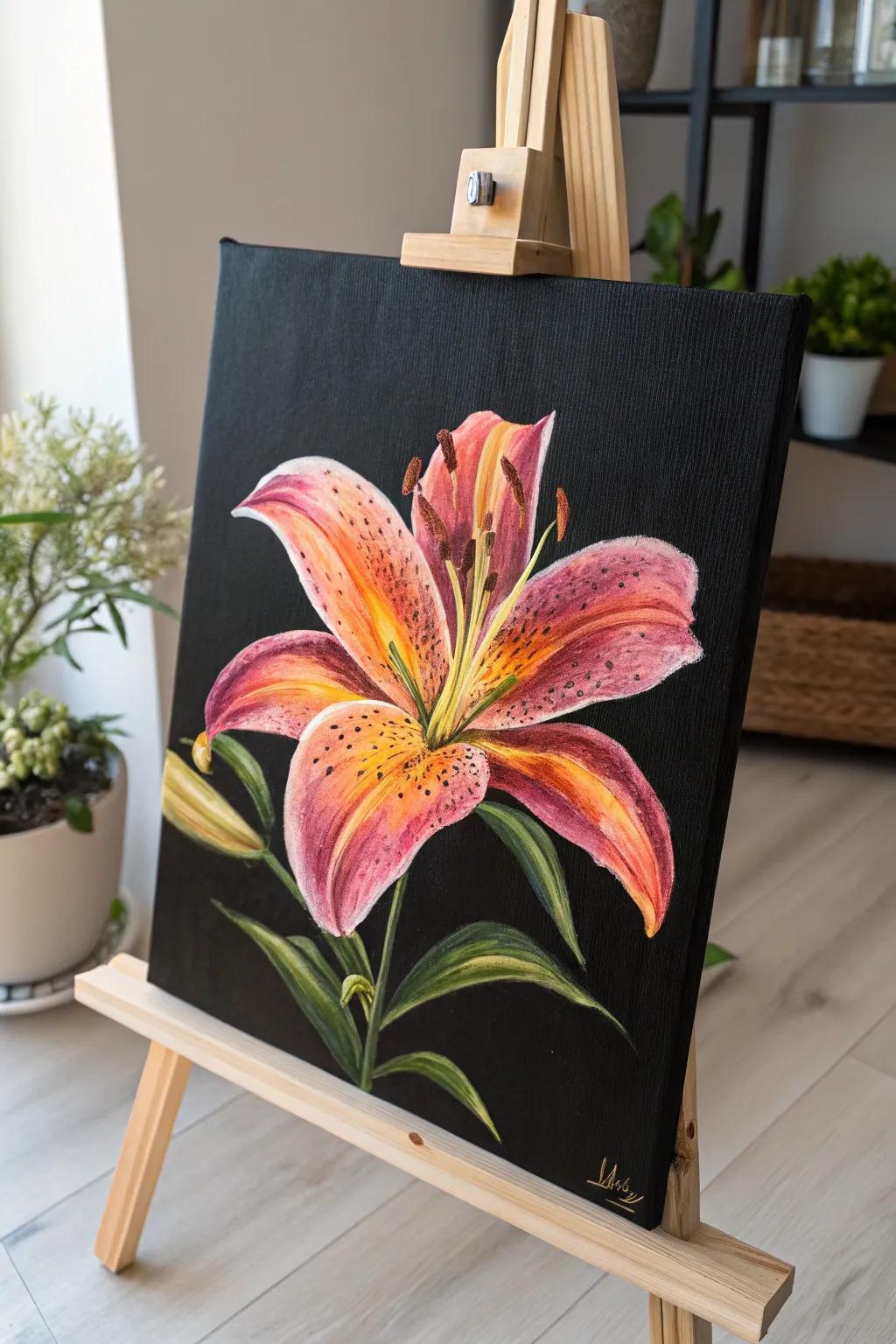 Audacious Splendor: The Radiance of a Lily Against the Night.