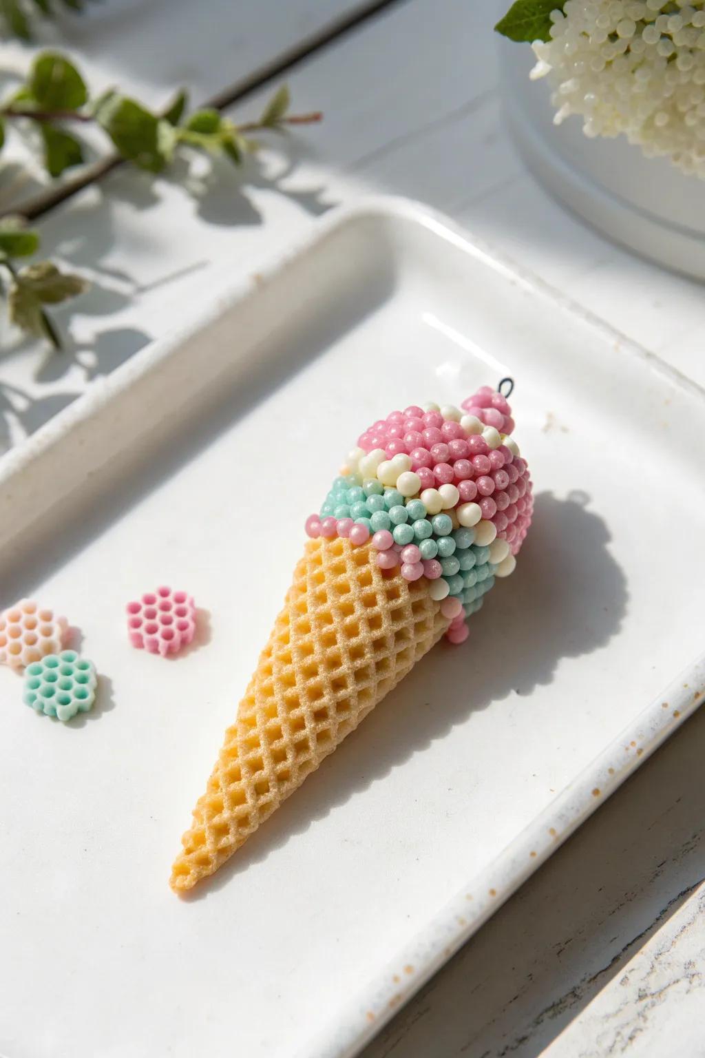 Savor the delight of summer with this adorable mini sweet treat magnet crafted from fusing beads. Ideal for adding a whimsical element to your fridge!