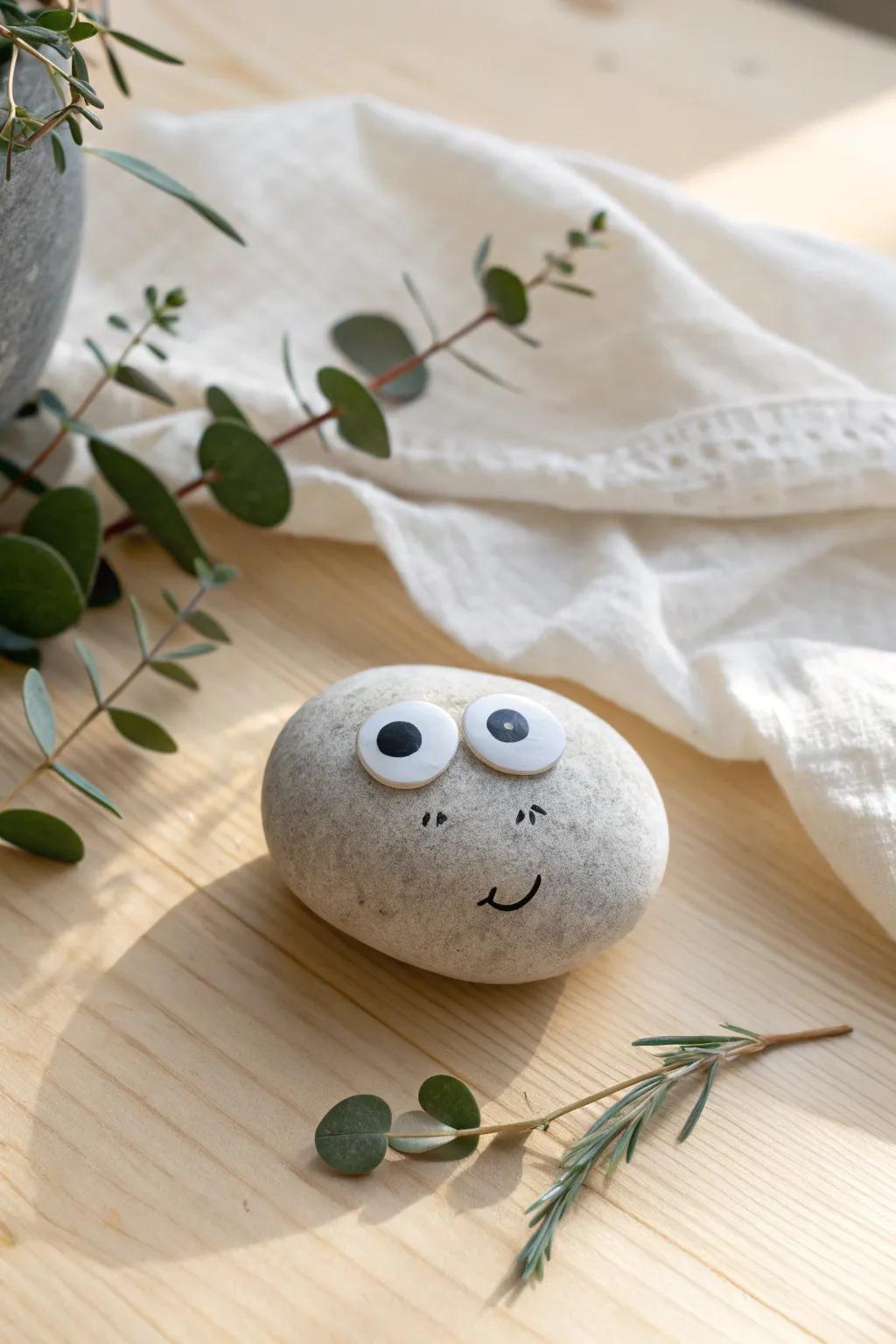 Playfulness complements the understated: Experience the appeal of stone companions graced with expressive eyes!