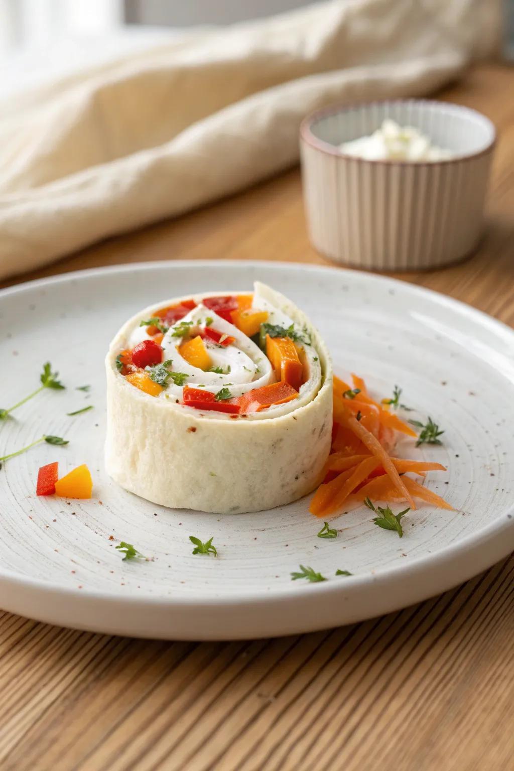 Enjoy the simplicity and vibrant shades of a Garden Fresh Roll, where minimalism meets natural appeal.