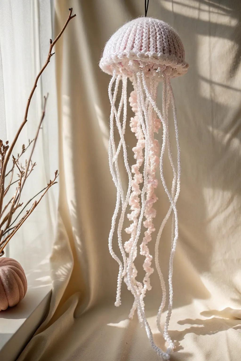 Usher the enchantment of the sea into your abode through this quirky fuzzy stick marine creature.
