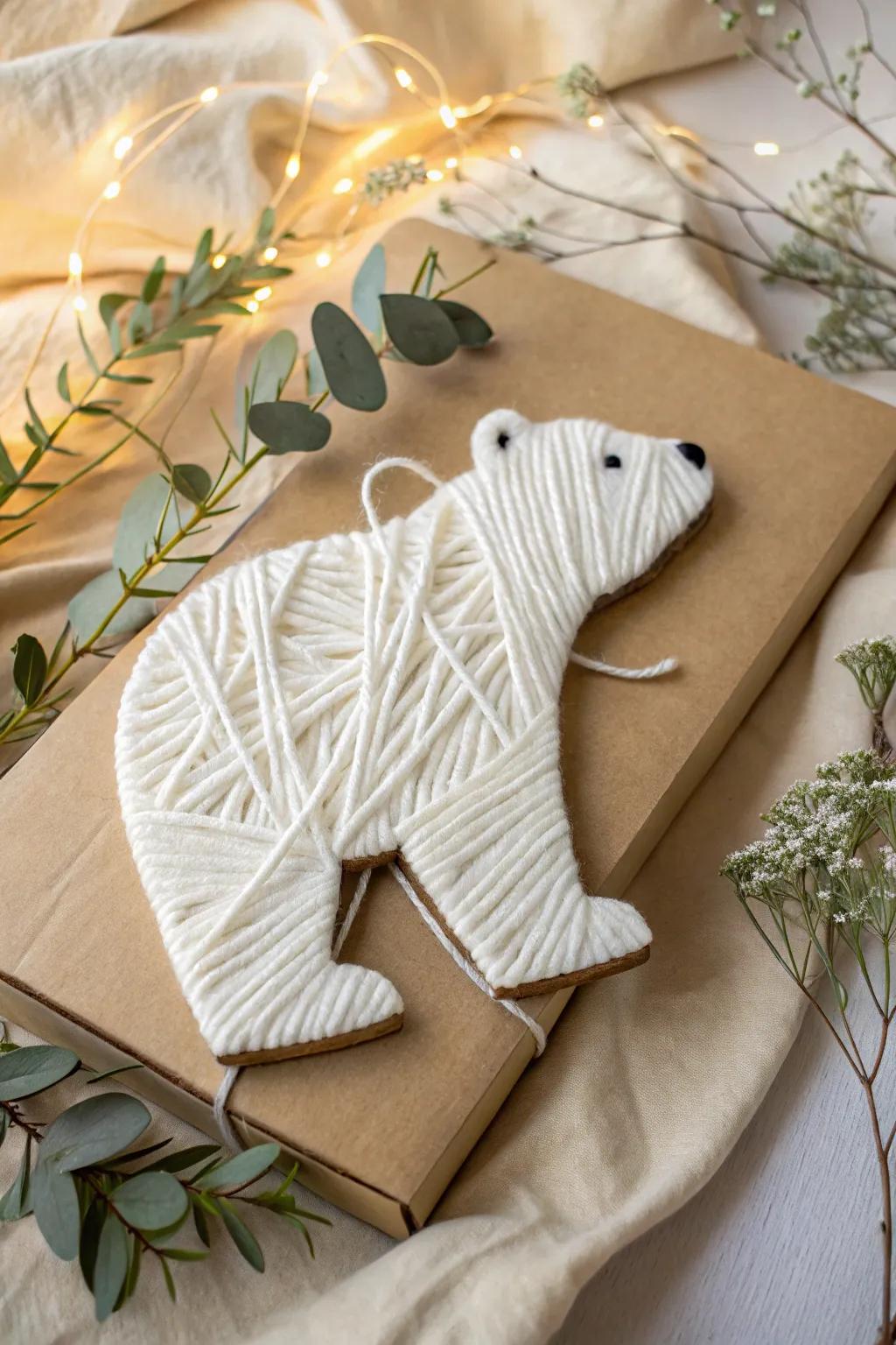 Make a snug frigid bear with thread and solid board—an activity in ingenuity and small muscle skills.