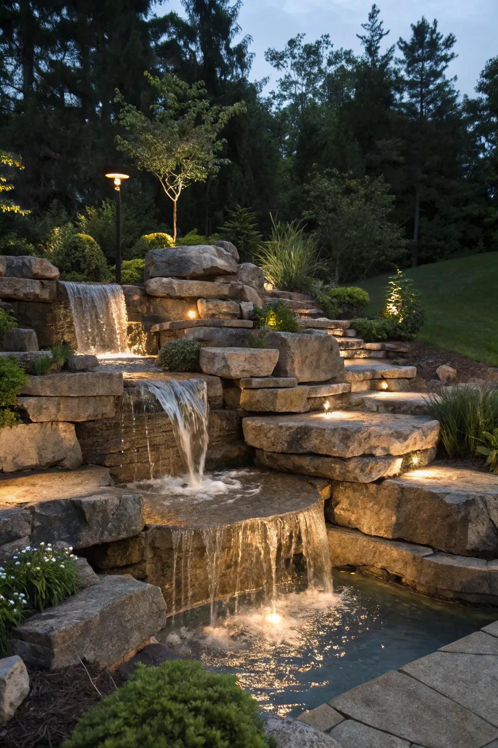 Enhance your outdoor domain with the artistry of a multi-tiered cascade—where workmanship encounters tranquility.