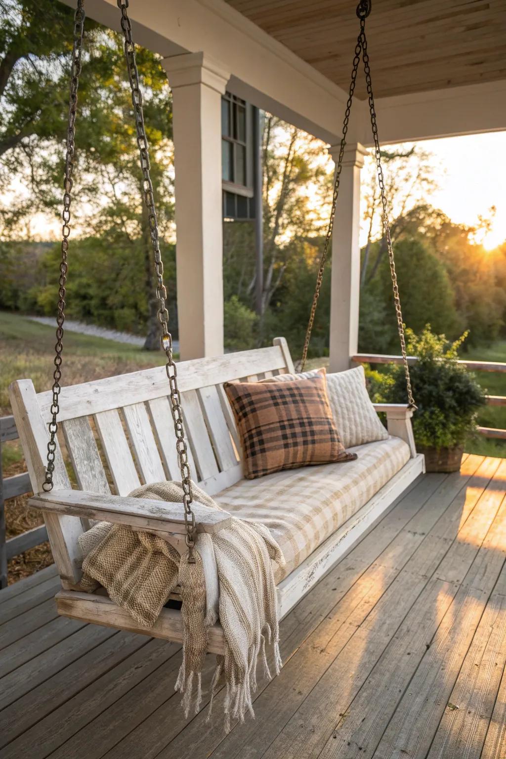 Enhance your outdoor space with the ageless appeal of a country-inspired farmhouse porch rocker.