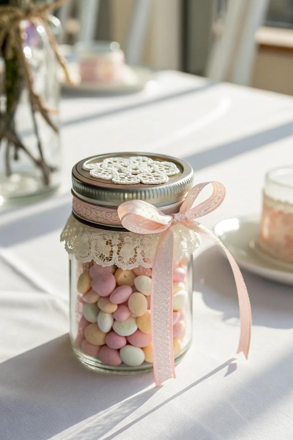 Delightful and refined: A bohemian-inspired quince party favor that captivates with its straightforward beauty.