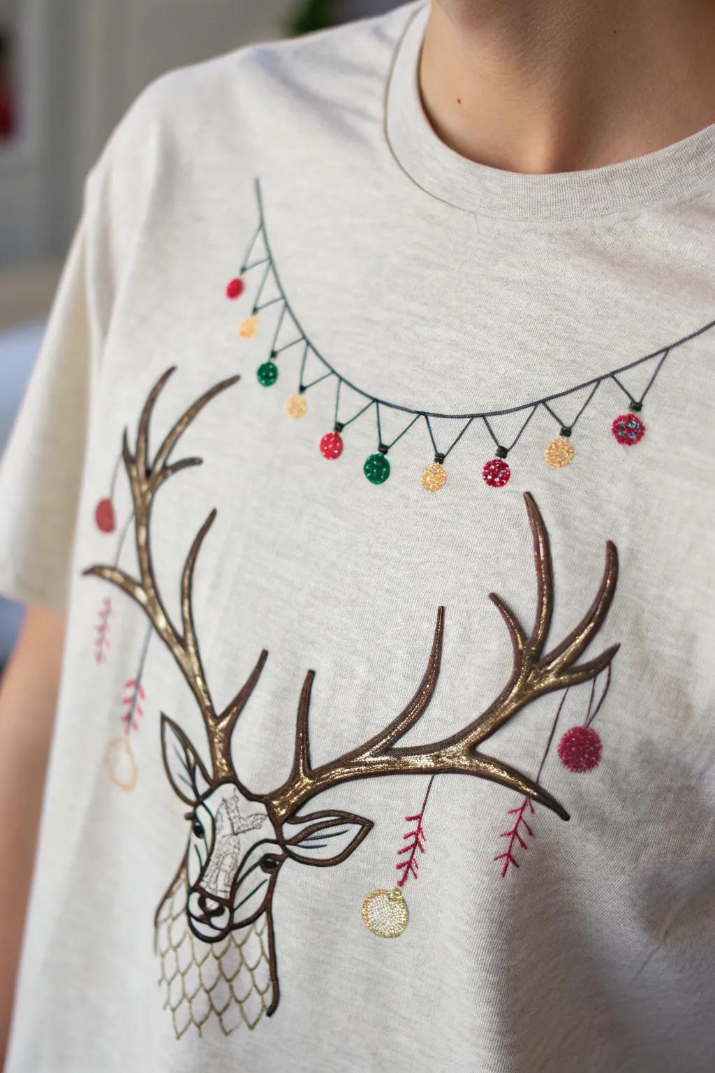 Sculpt your festive panache with understated refinement: Deer branches converge with dynamic bohemian aptitude.