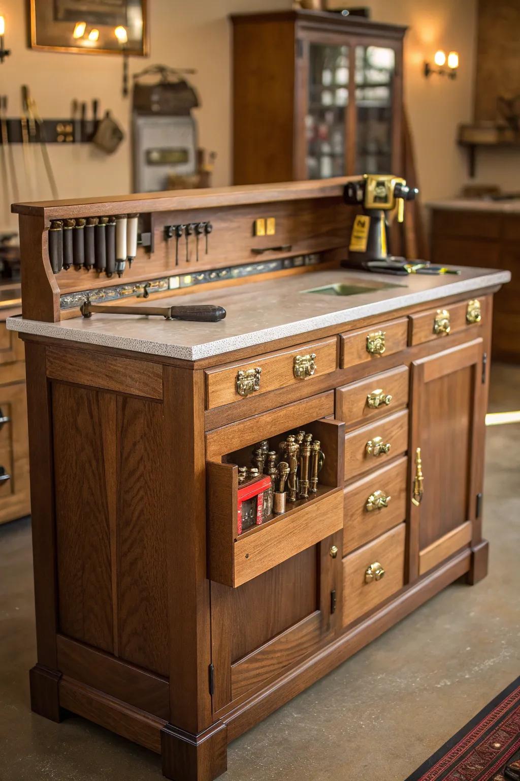 Revamp your workspace with flair: Upcycled cupboards for the definitive reloading bench.